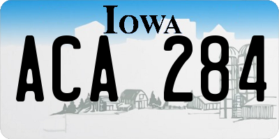 IA license plate ACA284