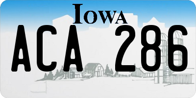 IA license plate ACA286