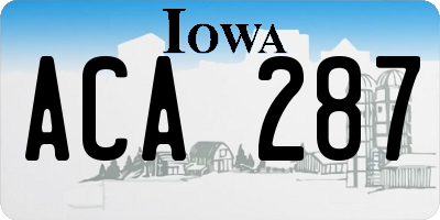 IA license plate ACA287