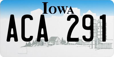 IA license plate ACA291
