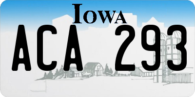 IA license plate ACA293