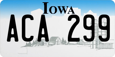 IA license plate ACA299