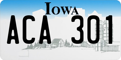 IA license plate ACA301