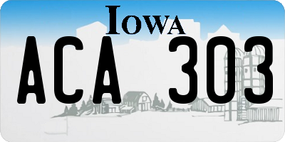 IA license plate ACA303