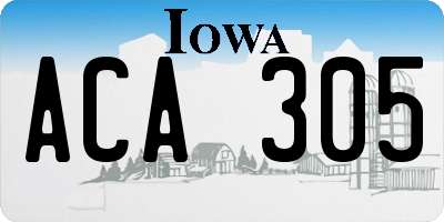 IA license plate ACA305
