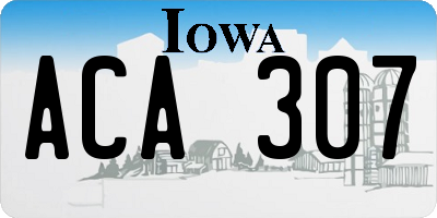 IA license plate ACA307