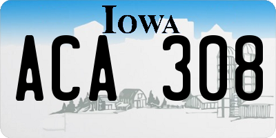 IA license plate ACA308