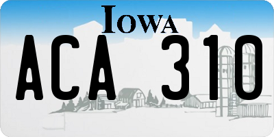 IA license plate ACA310