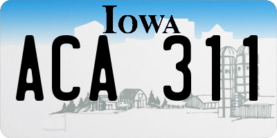IA license plate ACA311