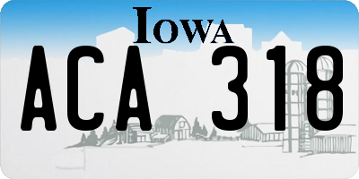 IA license plate ACA318