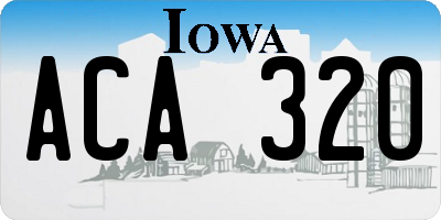 IA license plate ACA320