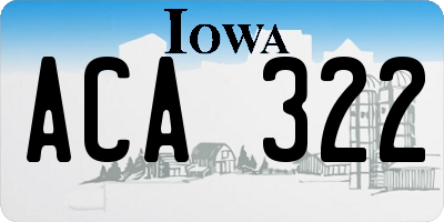 IA license plate ACA322