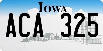 IA license plate ACA325