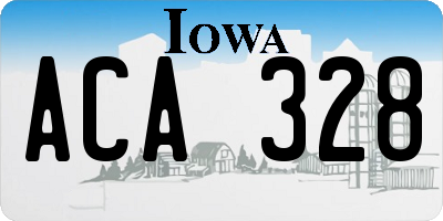 IA license plate ACA328