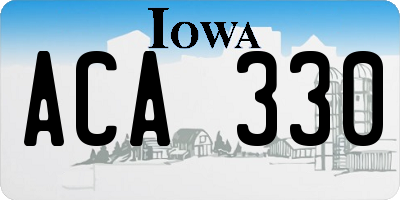 IA license plate ACA330