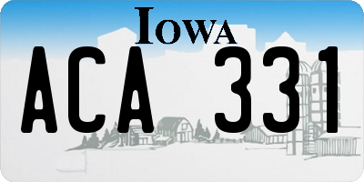 IA license plate ACA331