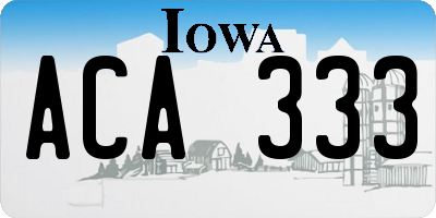 IA license plate ACA333