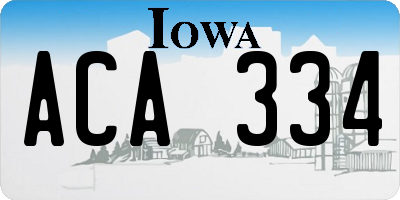 IA license plate ACA334