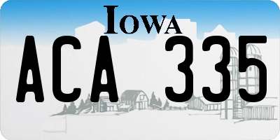 IA license plate ACA335