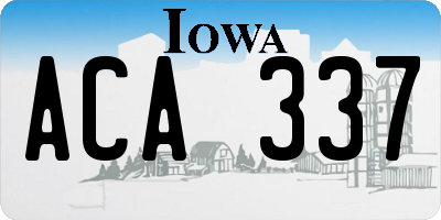 IA license plate ACA337