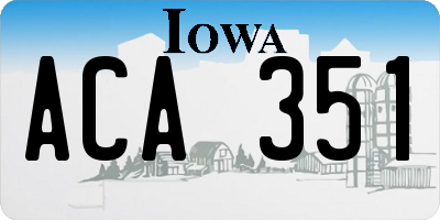 IA license plate ACA351