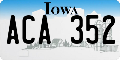 IA license plate ACA352