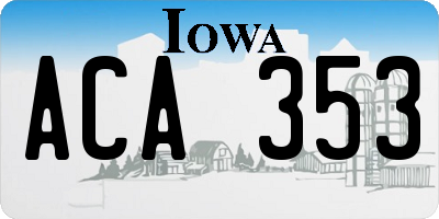 IA license plate ACA353
