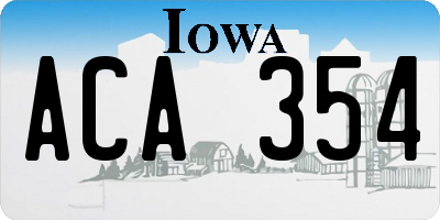IA license plate ACA354
