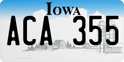 IA license plate ACA355