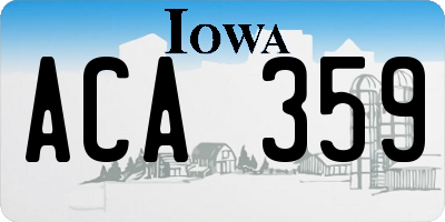 IA license plate ACA359