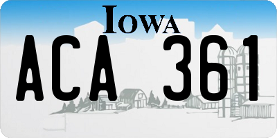 IA license plate ACA361