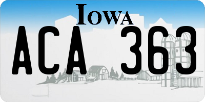 IA license plate ACA363