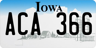 IA license plate ACA366