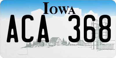 IA license plate ACA368
