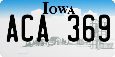 IA license plate ACA369