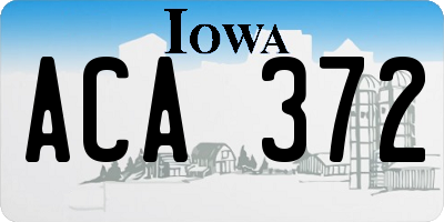 IA license plate ACA372
