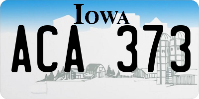 IA license plate ACA373