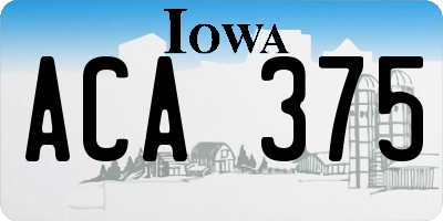 IA license plate ACA375