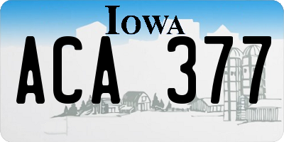 IA license plate ACA377