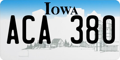 IA license plate ACA380