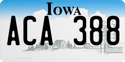 IA license plate ACA388