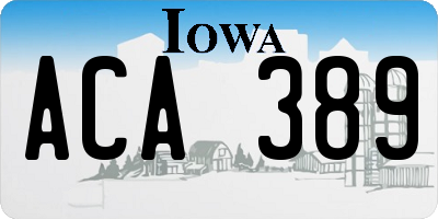 IA license plate ACA389