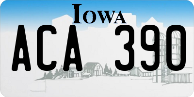 IA license plate ACA390