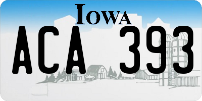 IA license plate ACA393