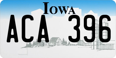 IA license plate ACA396