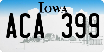 IA license plate ACA399