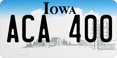 IA license plate ACA400
