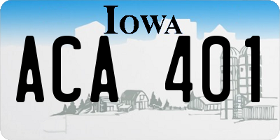 IA license plate ACA401