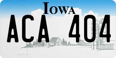 IA license plate ACA404