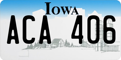 IA license plate ACA406